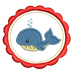 Stickmuster - Wal Button